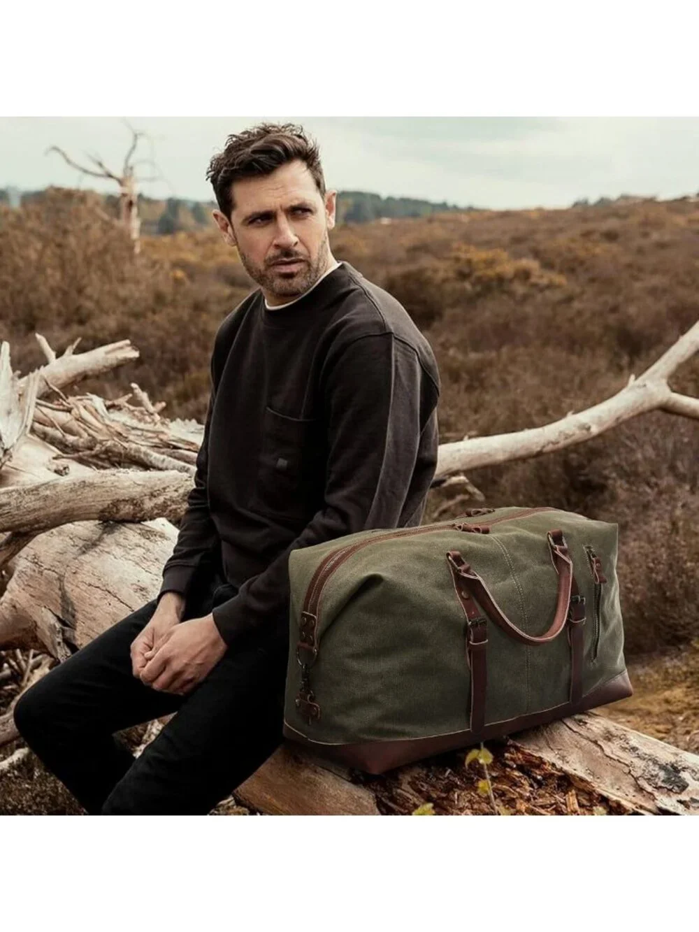 Travel Canvas Duffle Bag - Stylish Weekender Carry-On for Men & Women, Versatile